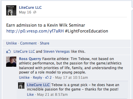 May LightForce Champion Education Program Winner